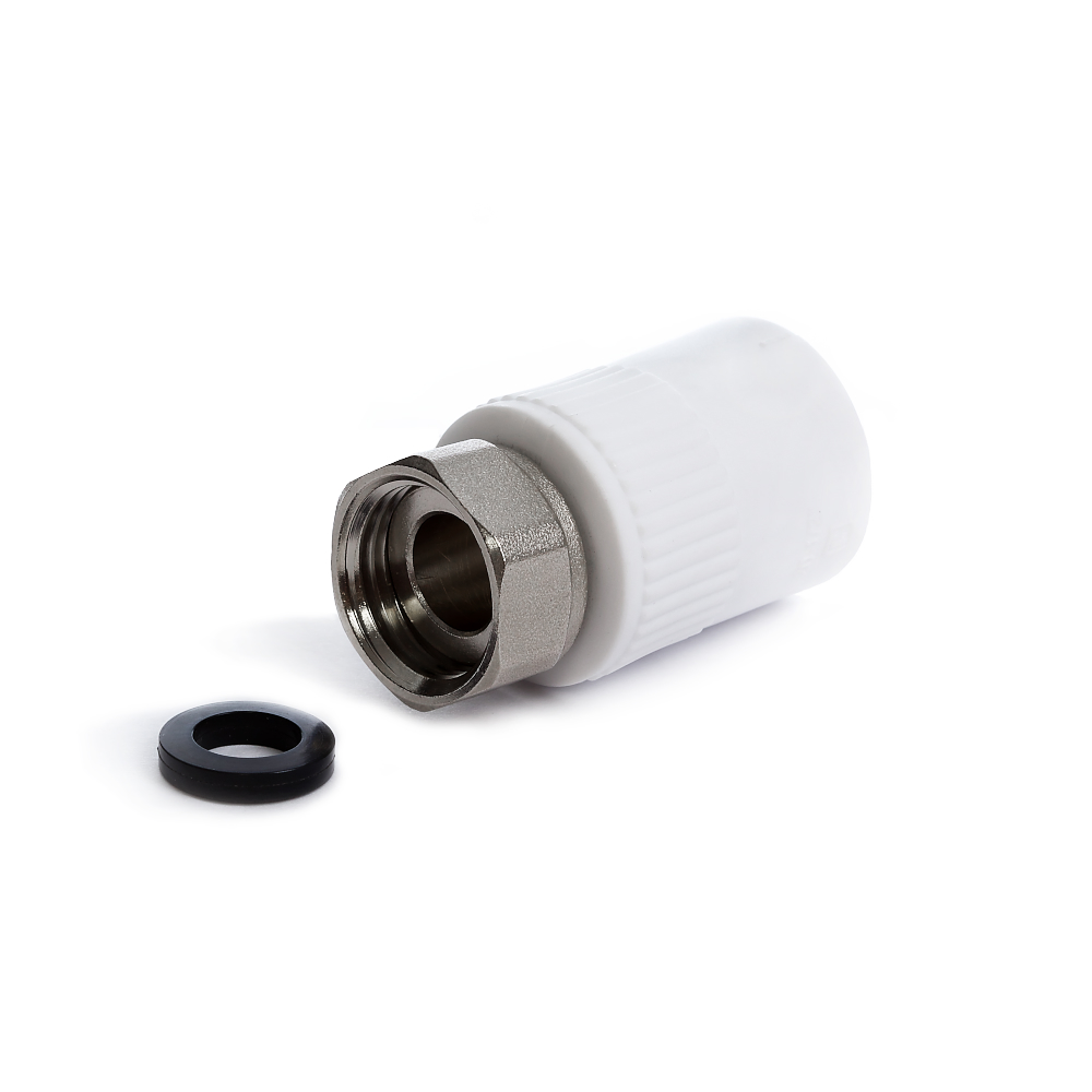 Муфта переходная Fusitek с накидной гайкой комбинированная Белый