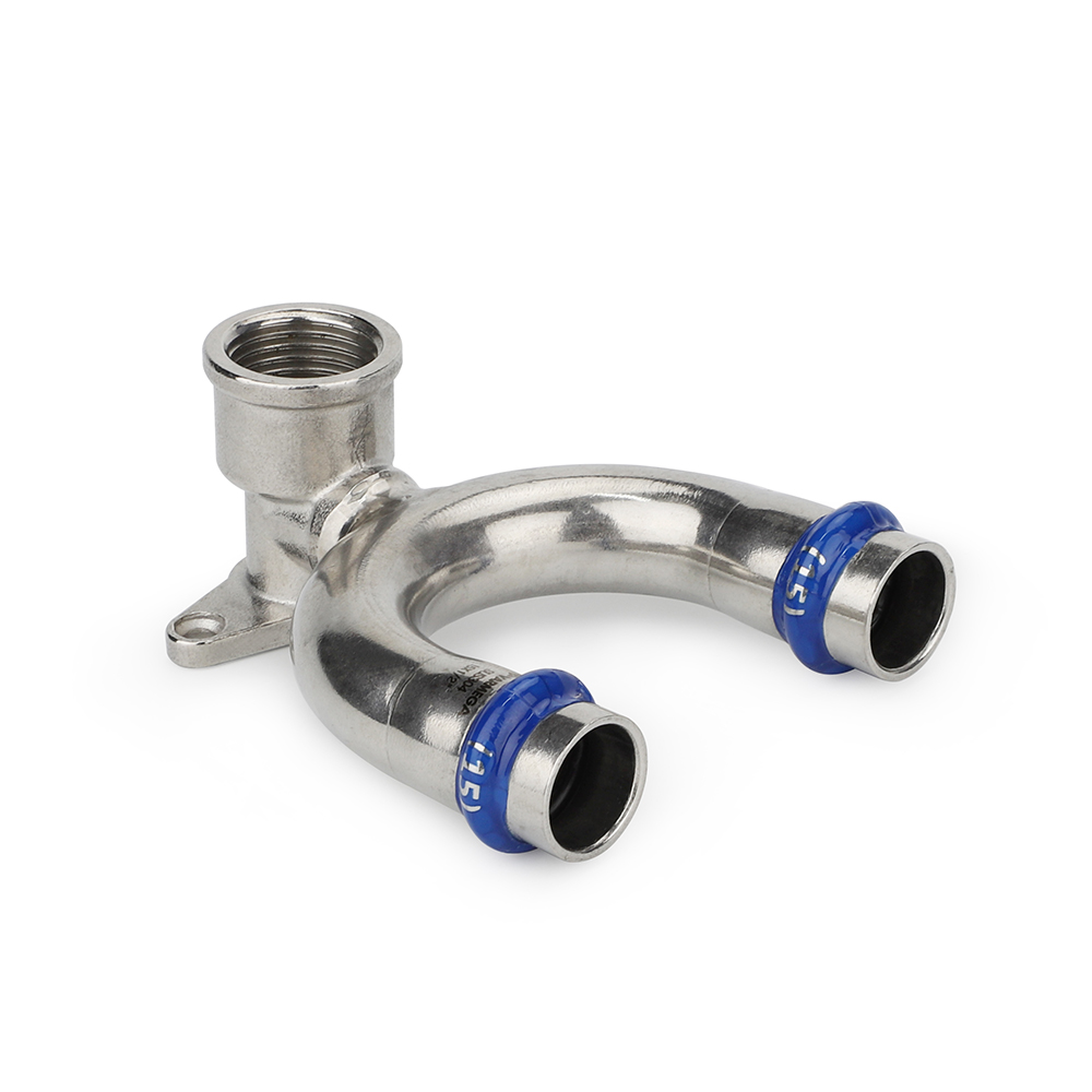 Водорозетка раструбная Varmega Inox Press с внутренней резьбой, проходная — изображение 2